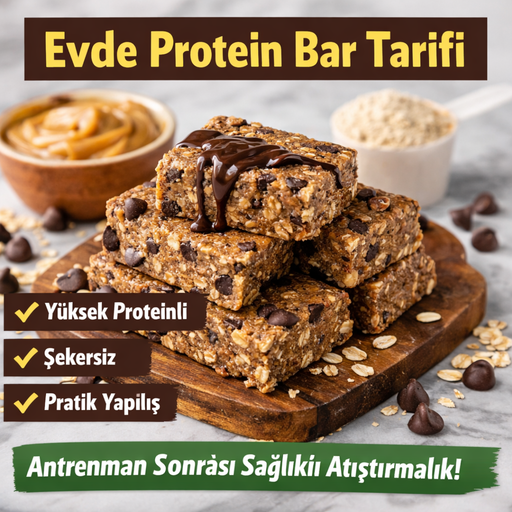 Evde Protein Bar Tarifi – Yüksek Proteinli, Pratik ve Sporcu Dostu