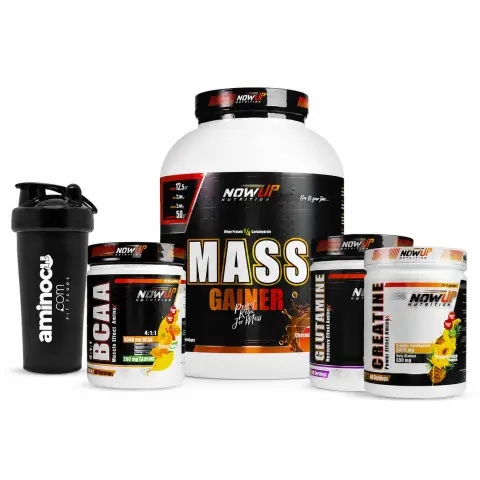 Nowup Nutrition Mass Gainer, BCAA, Glutamin ve Kreatin Kombinasyon Paketi