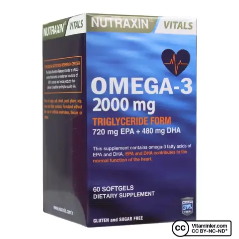 Nutraxin Omega 3 Balık Yağı 2000 mg 60 Kapsül
