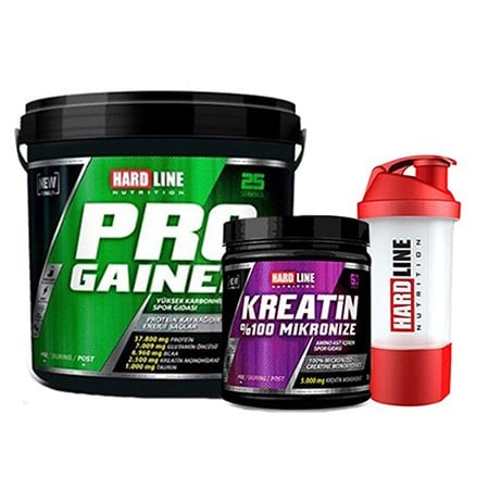 Hardline Progainer 5000 Gr + Hardline Kreatin 300 Gr + Shaker